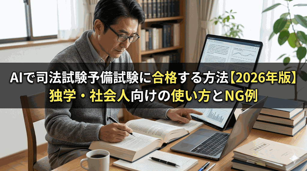 AIで司法試験予備試験に合格する方法【2026年版】独学・社会人向けの使い方とNG例