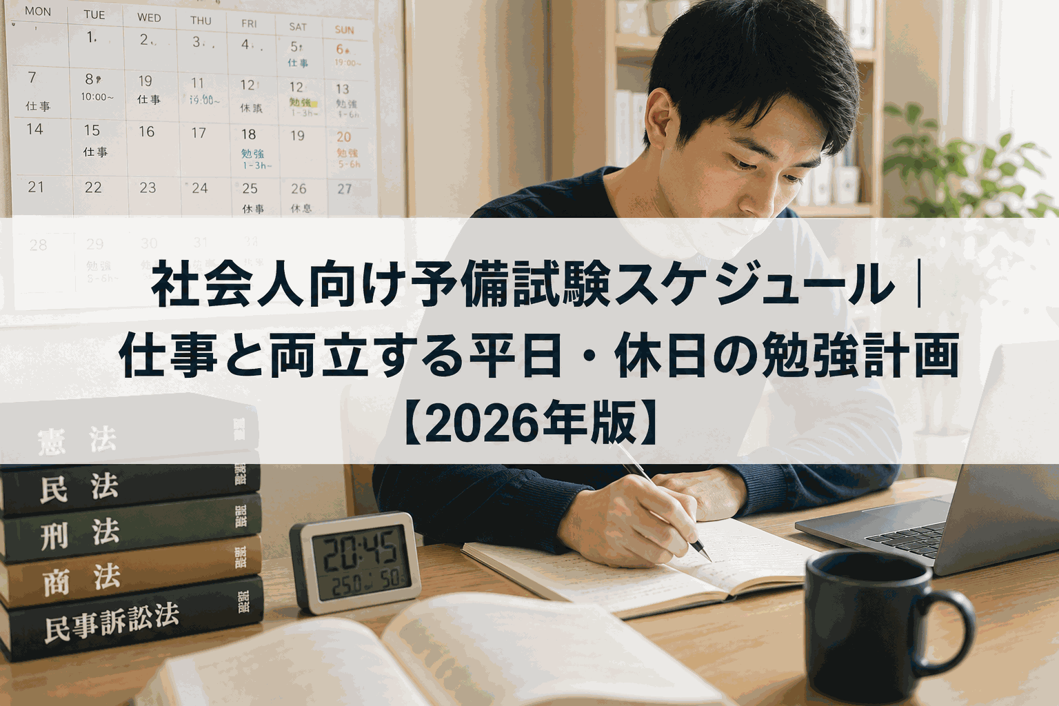 社会人向け予備試験スケジュール|仕事と両立する平日・休日の勉強計画【2026年版】