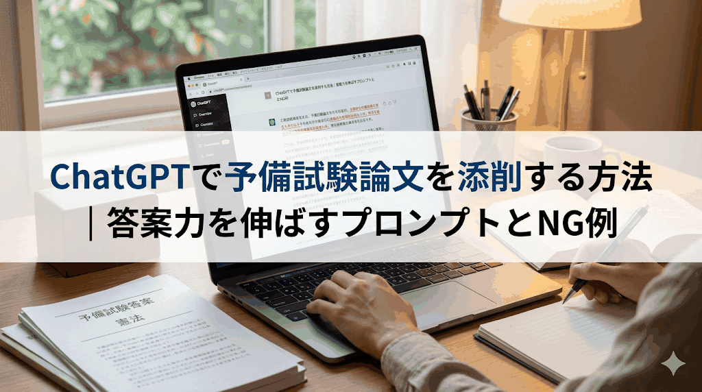 ChatGPTで予備試験論文を添削する方法|答案力を伸ばすプロンプトとNG例