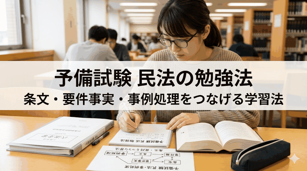 予備試験 民法の勉強法|条文・要件事実・事例処理をつなげる学習法