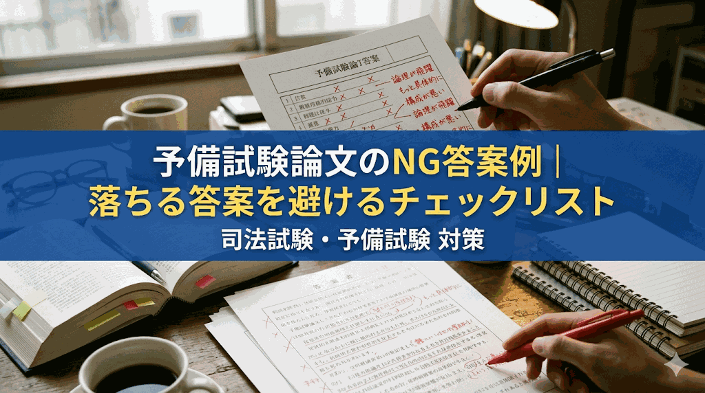 予備試験論文のNG答案例｜落ちる答案を避けるチェックリスト