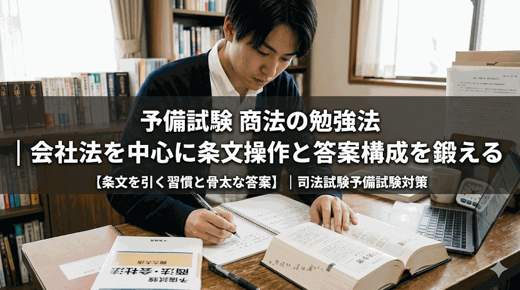 予備試験 商法の勉強法|会社法を中心に条文操作と答案構成を鍛える