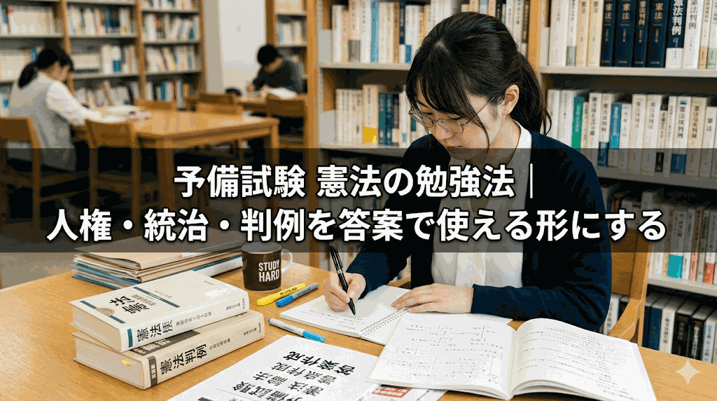 予備試験 憲法の勉強法｜人権・統治・判例を答案で使える形にする