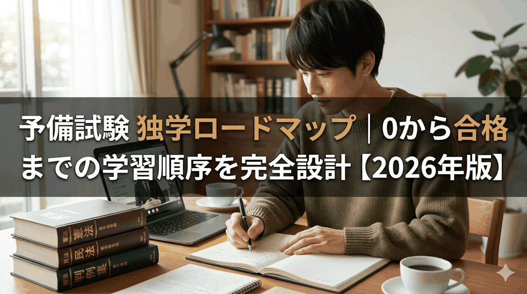 予備試験 独学ロードマップ｜0から合格までの学習順序を完全設計【2026年版】