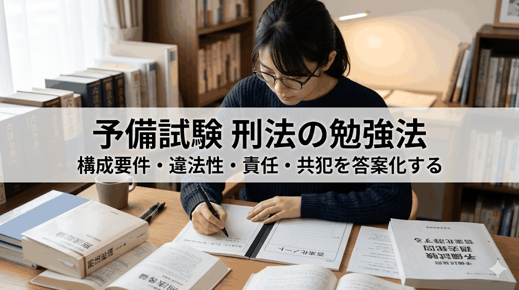 予備試験 刑法の勉強法｜構成要件・違法性・責任・共犯を答案化する