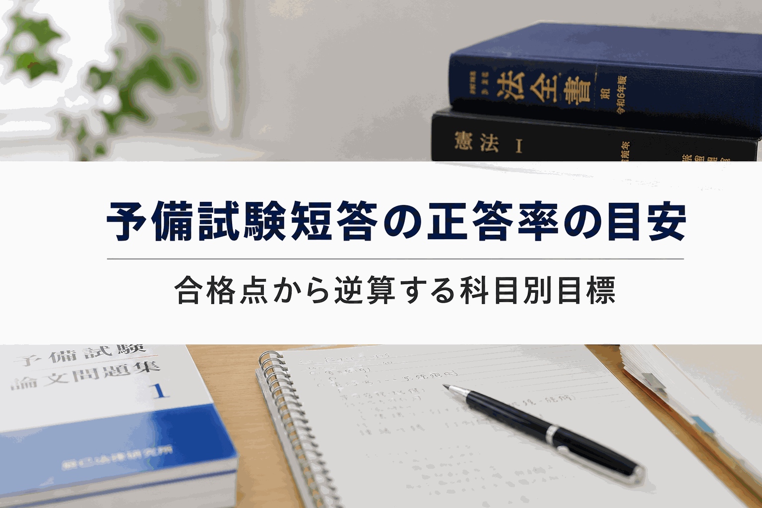 予備試験短答の正答率の目安｜合格点から逆算する科目別目標
