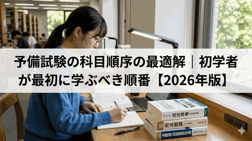 予備試験の科目順序の最適解｜初学者が最初に学ぶべき順番【2026年版】